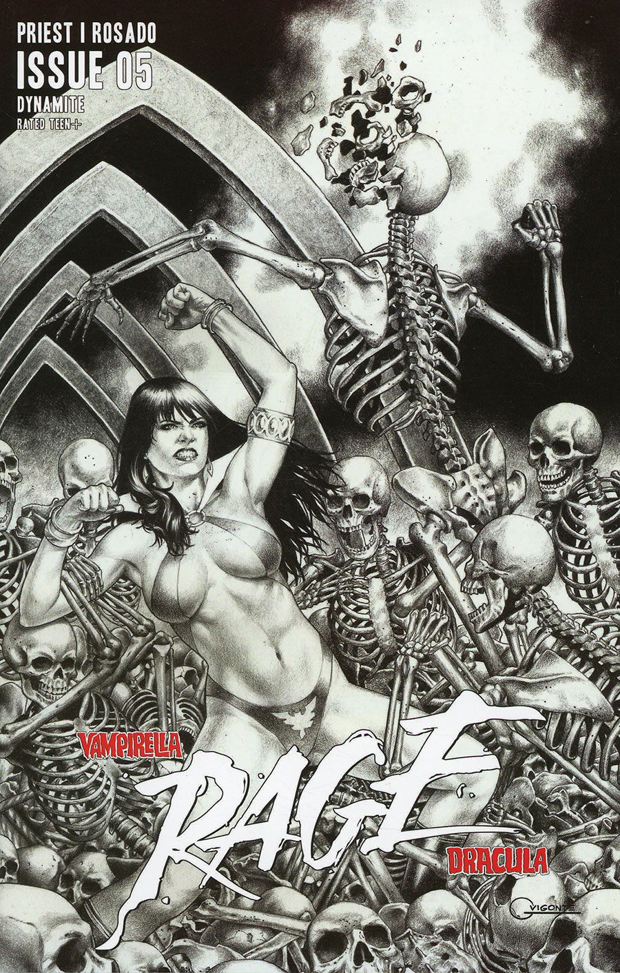 Vampirella Dracula Rage #5 Cover G Incentive Geebo Vigonte Line Art Cover