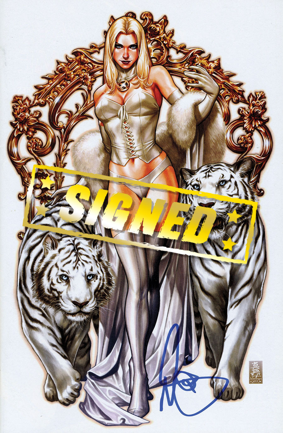 Uncanny X-Men Vol 5 #1 Cover Z-D DF Convention Exclusive Mark Brooks White Queen Virgin Variant Cover Signed By Mark Brooks