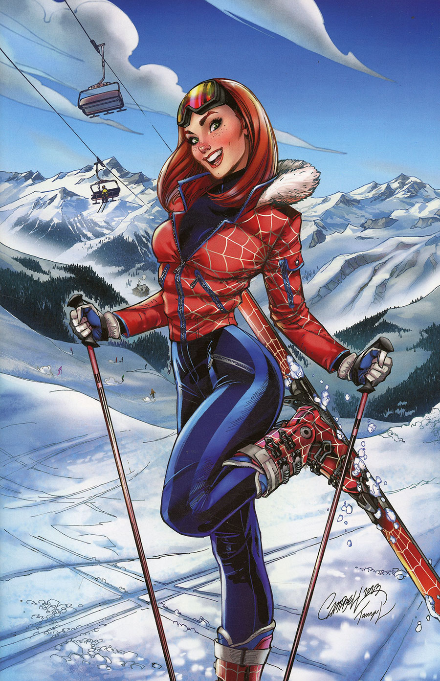 Amazing Spider-Man Vol 6 #40 Cover H Incentive J Scott Campbell Ski Chalet Virgin Cover (Gang War Tie-In)