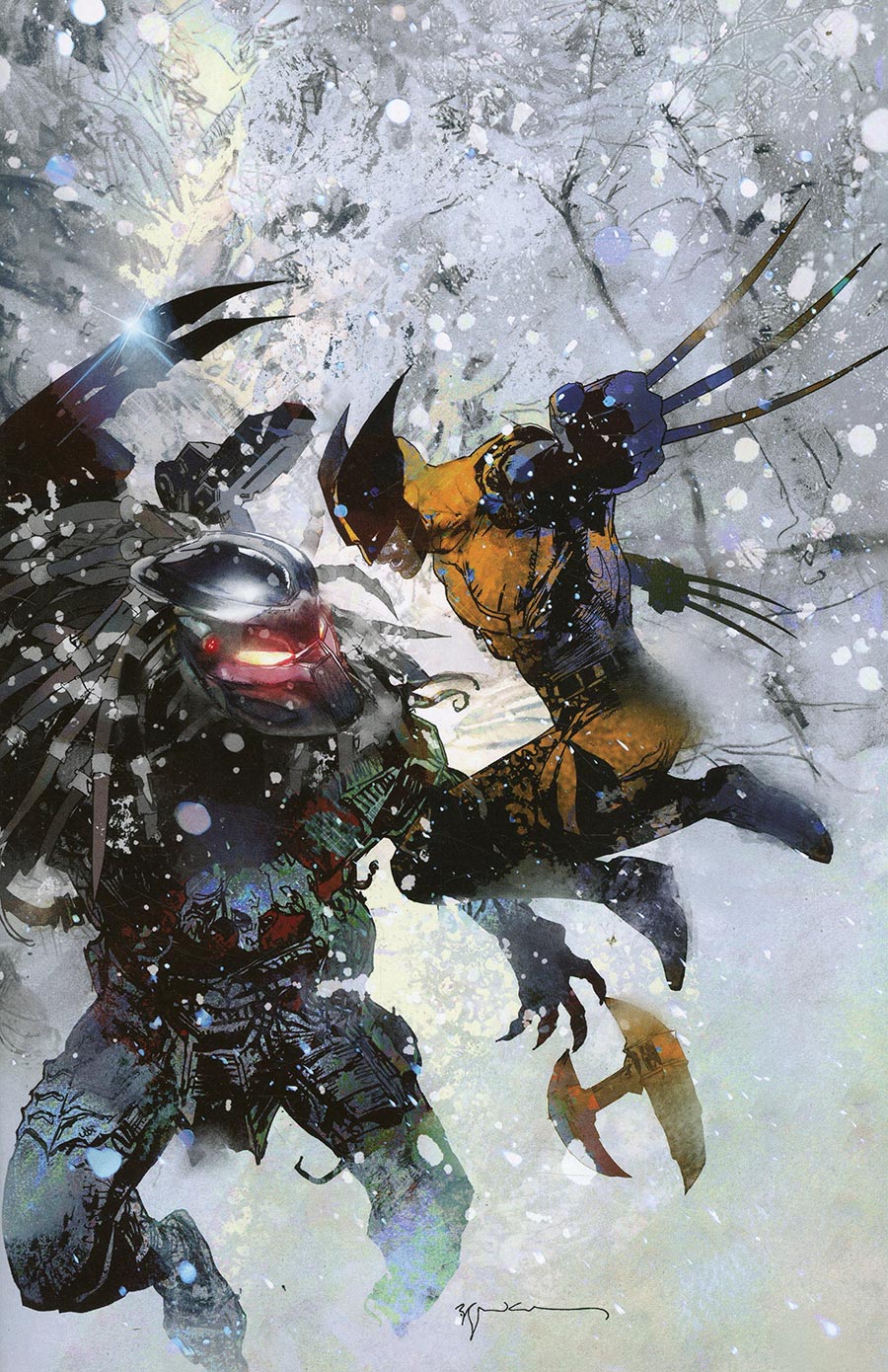 Predator vs Wolverine #4 Cover E Incentive Bill Sienkiewicz Virgin Cover