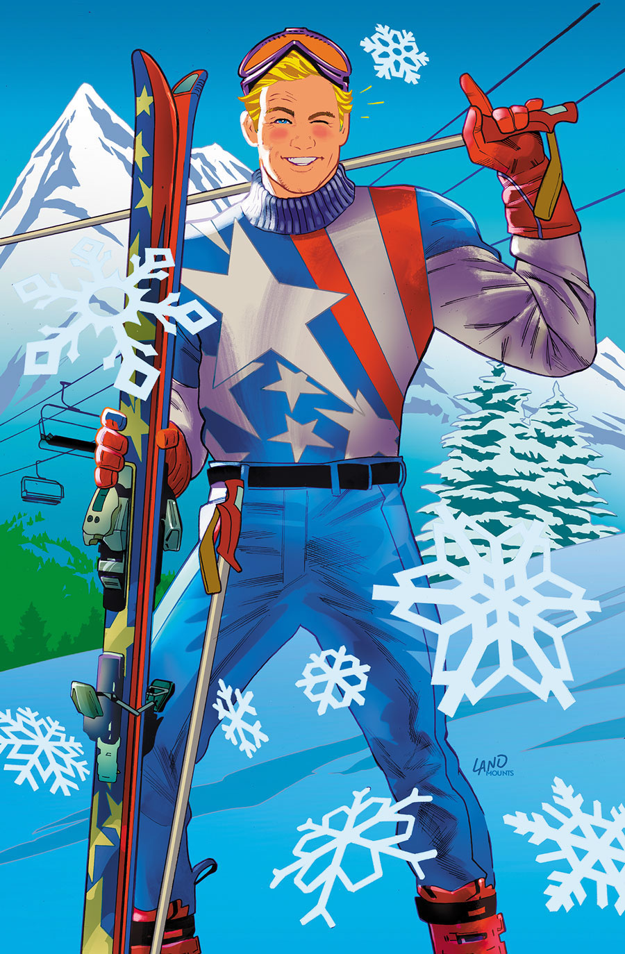 Captain America Vol 10 #4 Cover F Incentive Greg Land Ski Chalet Virgin Cover