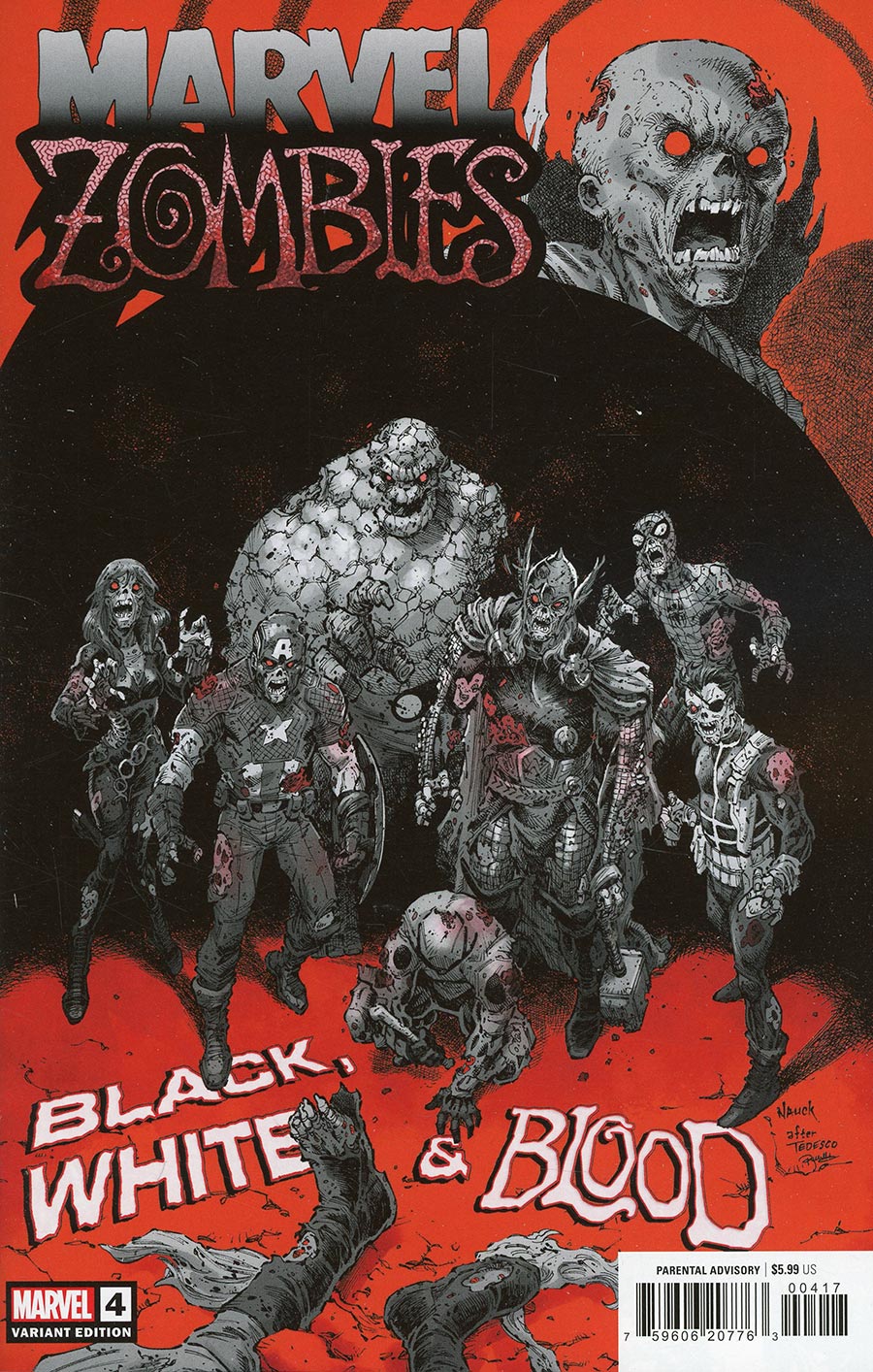 Marvel Zombies Black White & Blood #4 Cover C Incentive Todd Nauck Homage Variant Cover
