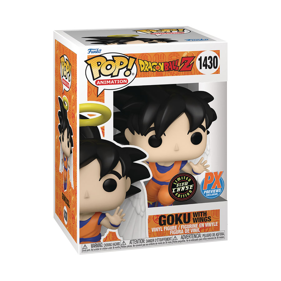 POP Animation Dragon Ball Z Goku With Wings Previews Exclusive Glow-In-The-Dark Chase Vinyl Figure