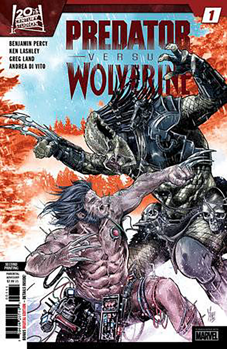 Predator vs Wolverine #1 Cover K 2nd Ptg Marco Checchetto Variant Cover
