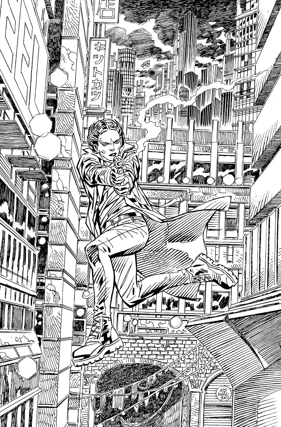 Blade Runner 2039 #8 Cover D Variant Piotr Kowalski Black & White Ink Virgin Cover