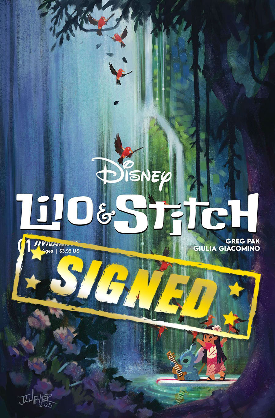 Lilo & Stitch #1 Cover U Variant Jennifer L Meyer Cover Signed By Greg Pak Moana McAdams & Nathan Cosby
