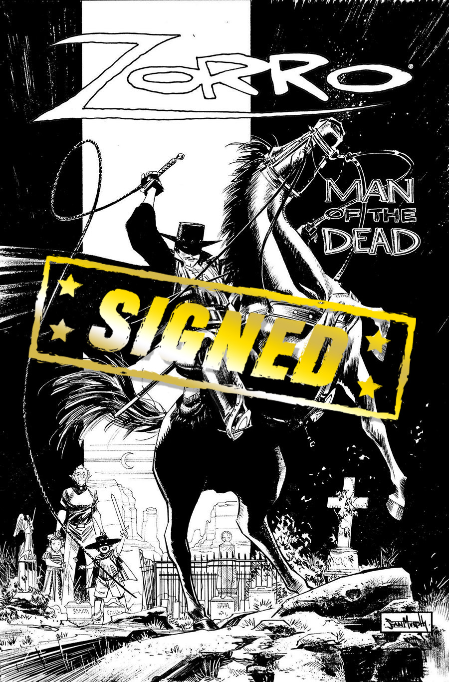 Zorro Man Of The Dead #1 Cover U Incentive Sean Gordon Murphy Black & White Cover Signed By Sean Gordon Murphy