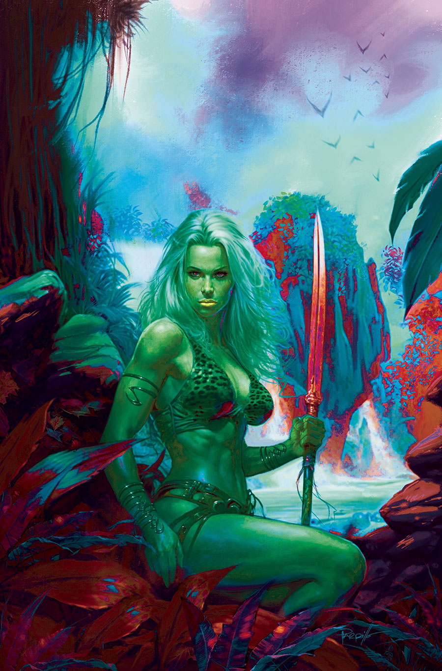 Sheena Queen Of The Jungle Vol 2 #3 Cover K Incentive Lucio Parrillo Ultraviolet Virgin Cover