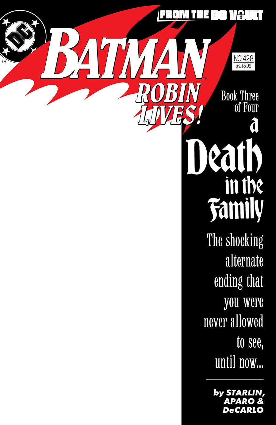 Batman #428 Robin Lives (One Shot) Cover B Variant Blank Card Stock Cover (Limit 1 Per Customer)