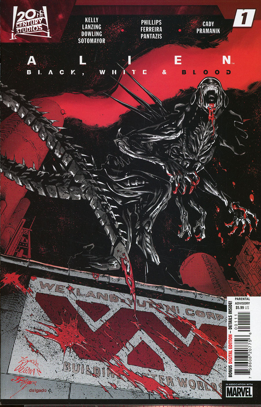 Alien Black White & Blood #1 Cover A Regular Ryan Stegman Cover