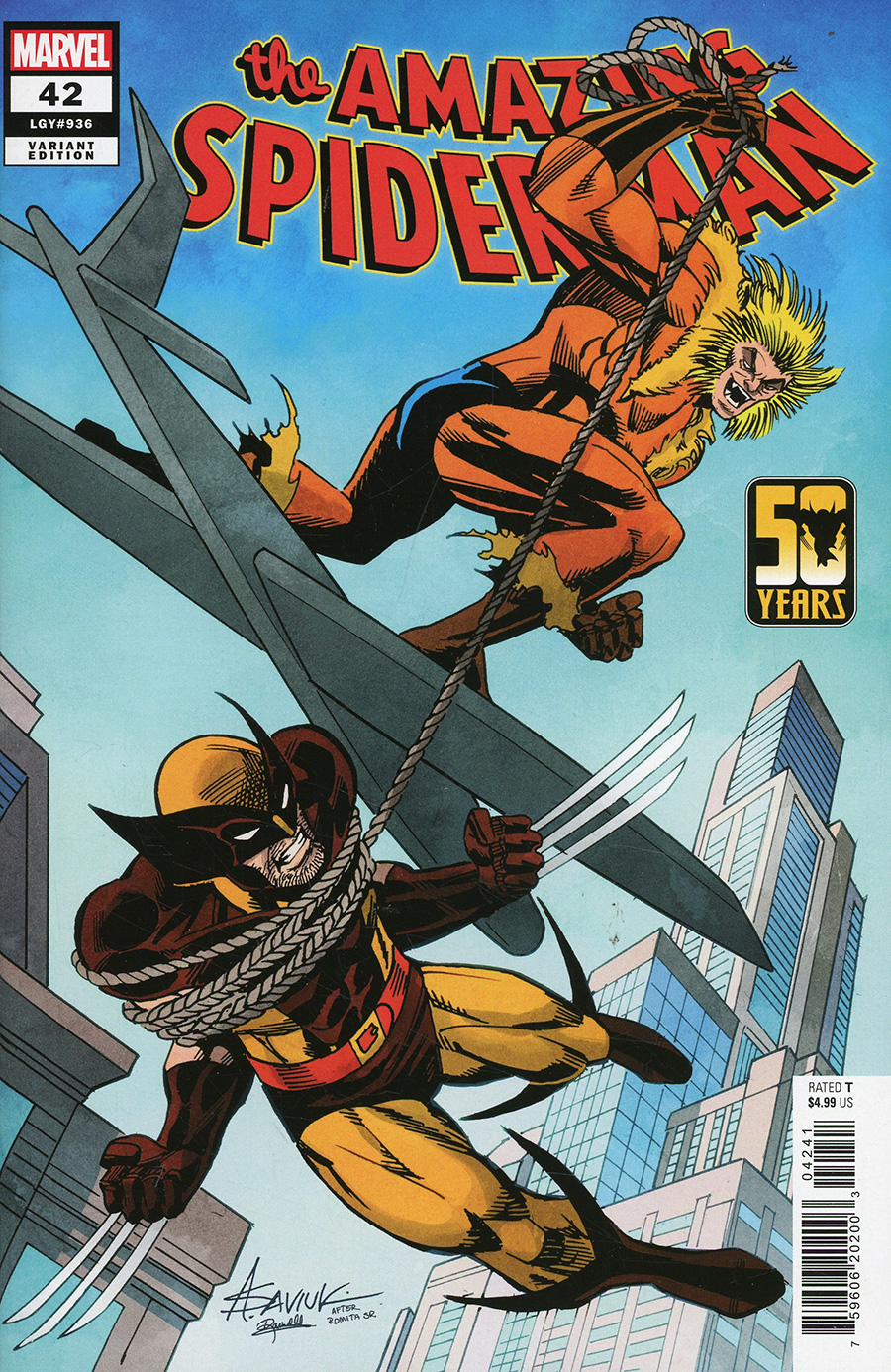 Amazing Spider-Man Vol 6 #42 Cover B Variant Alex Saviuk Wolverine Wolverine Wolverine Cover (Gang War Tie-In)