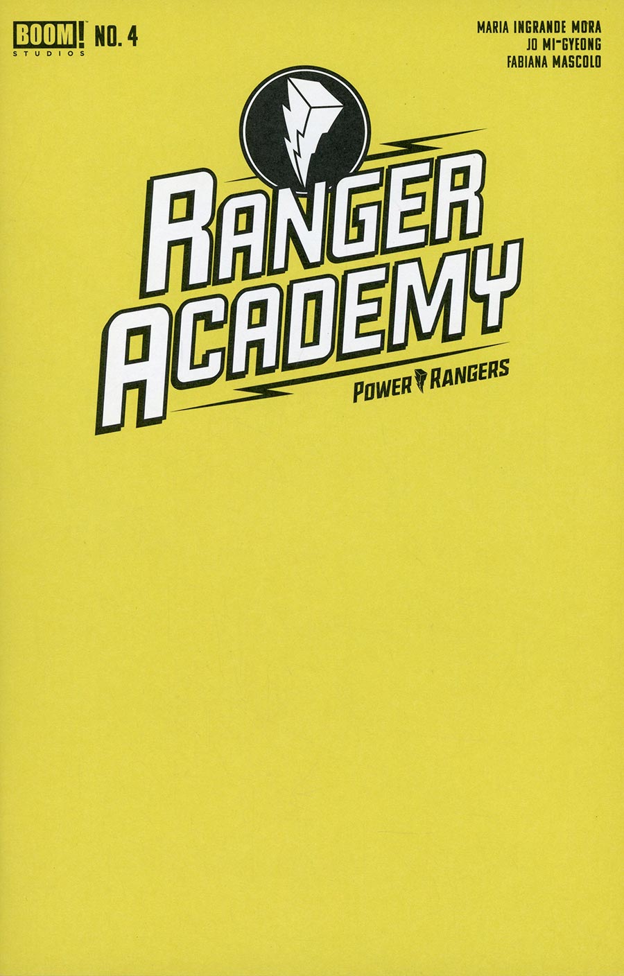 Ranger Academy #4 Cover B Variant Yellow Blank Cover