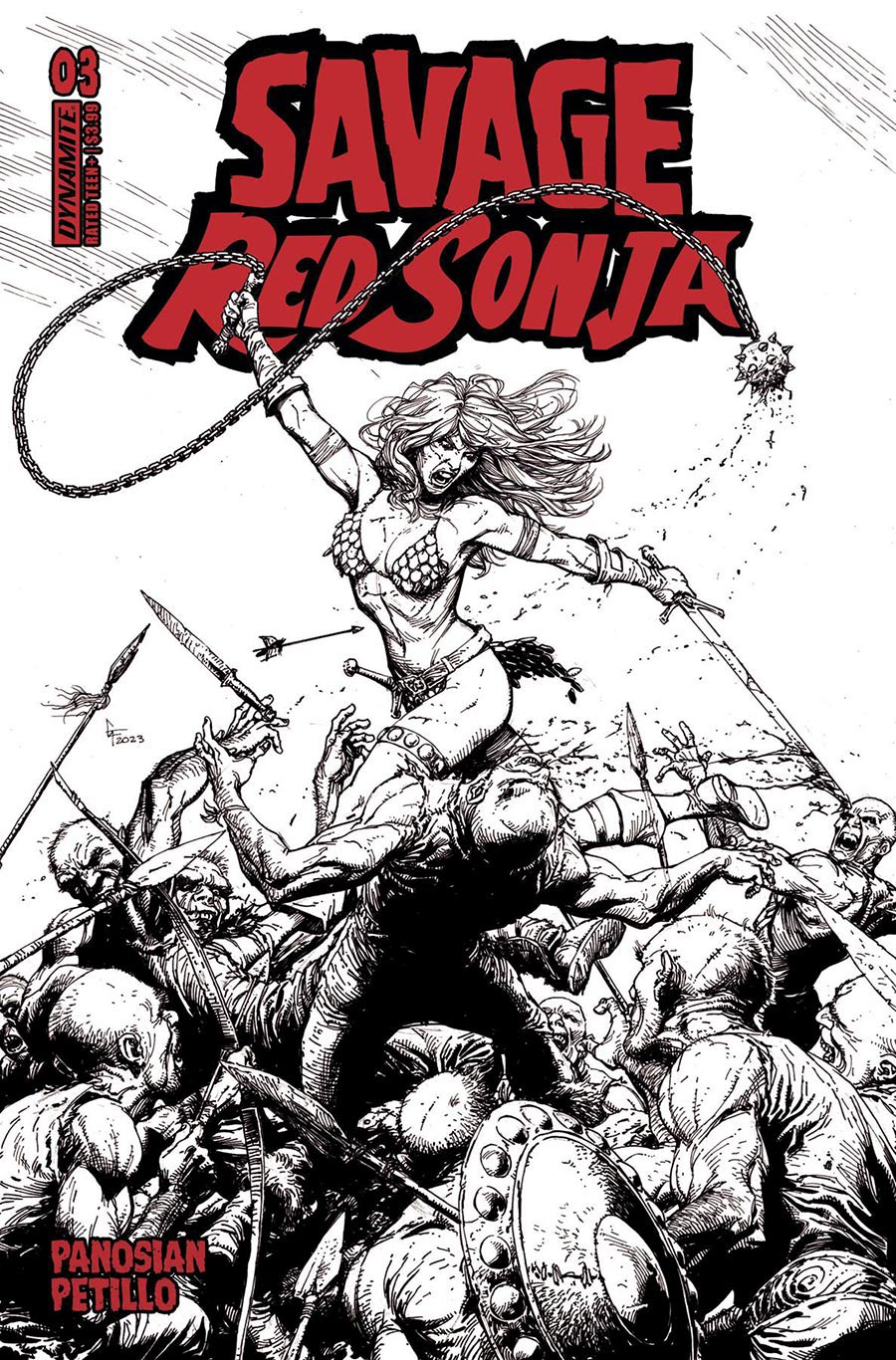 Savage Red Sonja #3 Cover E Incentive Gary Frank Line Art Cover