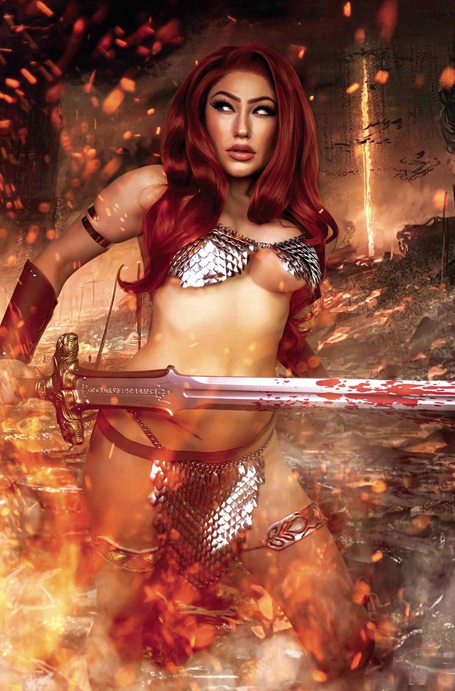 Savage Red Sonja #3 Cover F Incentive Rachel Hollon Cosplay Photo Virgin Cover