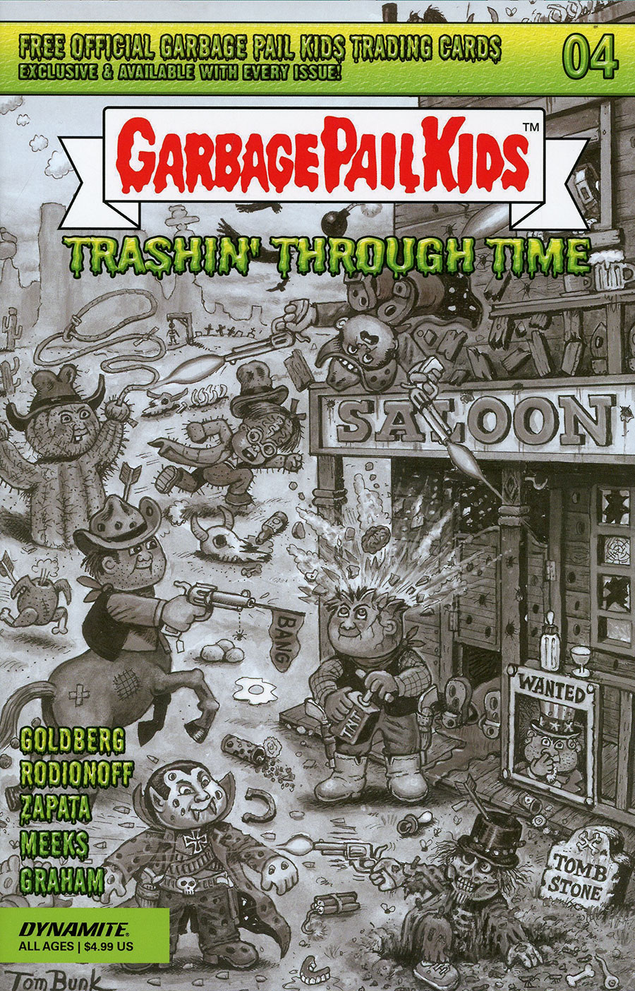 Garbage Pail Kids Trashin Through Time #4 Cover F Incentive Tom Bunk Black & White Cover