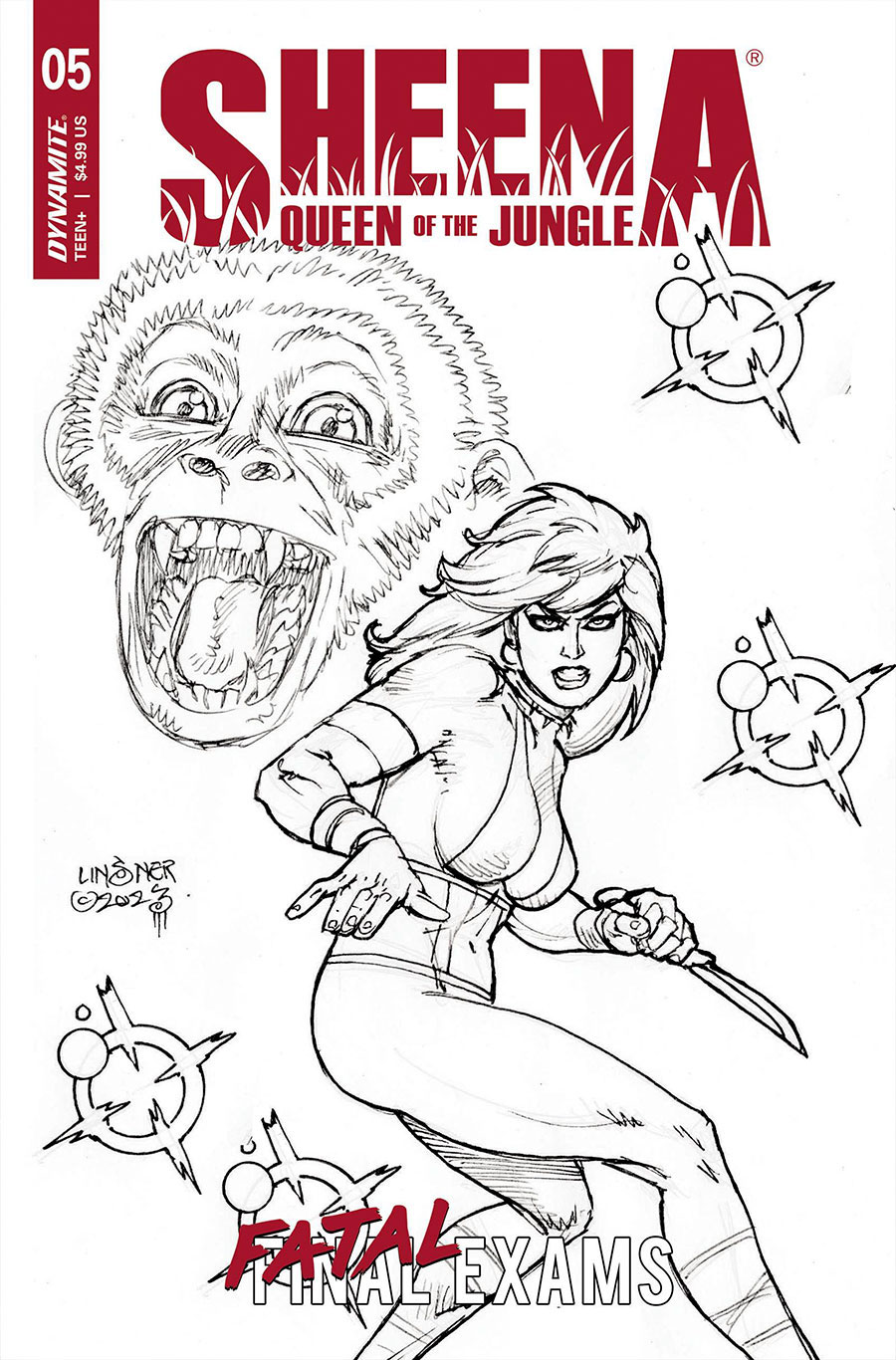 Sheena Queen Of The Jungle Vol 2 #5 Cover F Incentive Joseph Michael Linsner Line Art Cover