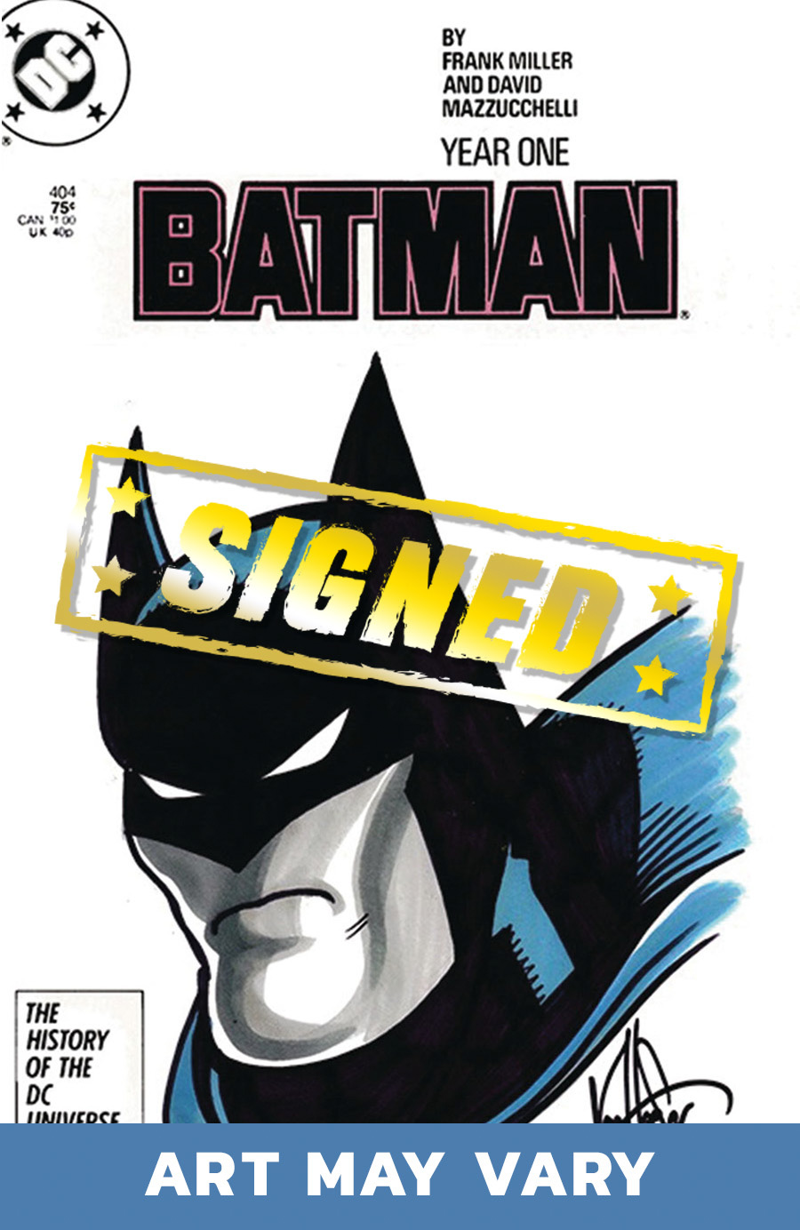 Batman #404 Cover K Facsimile Edition DF Blank Variant Commissioned Cover Art Signed & Remarked By Ken Haeser With A Batman Hand-Drawn Sketch