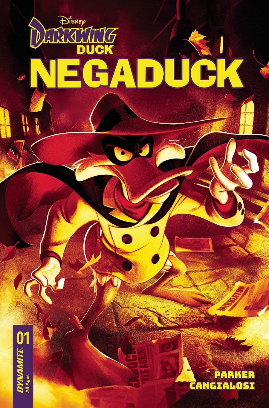 Darkwing Duck Negaduck #1 Cover W Dynamite Com Exclusive Joshua Middleton Fiery Variant Cover