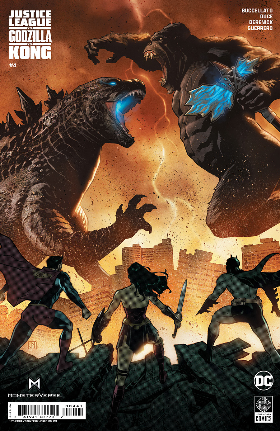 Justice League vs Godzilla vs Kong #4 Cover D Incentive Jorge Molina Card Stock Variant Cover