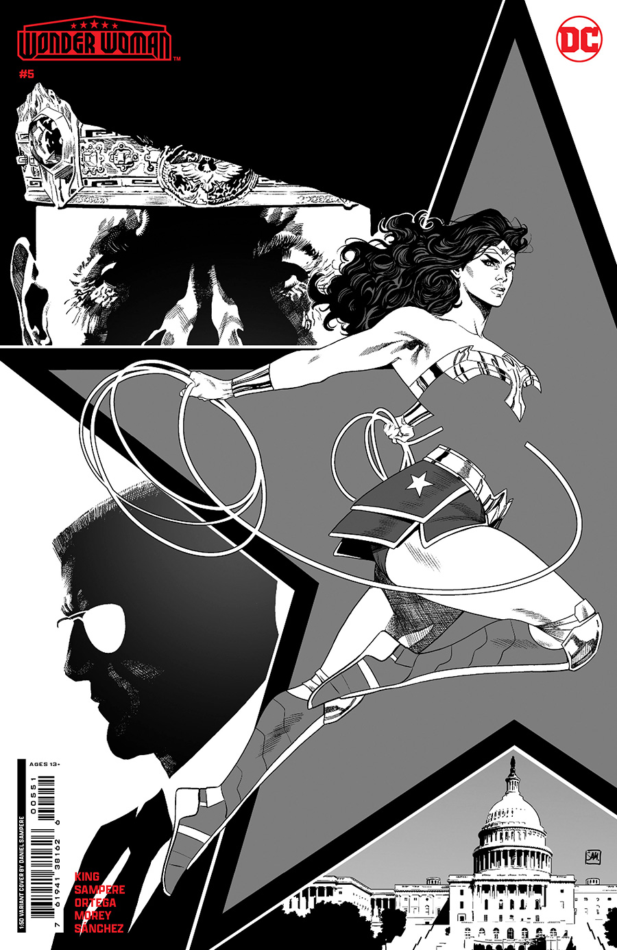 Wonder Woman Vol 6 #5 Cover E Incentive Daniel Sampere Black & White Card Stock Cover