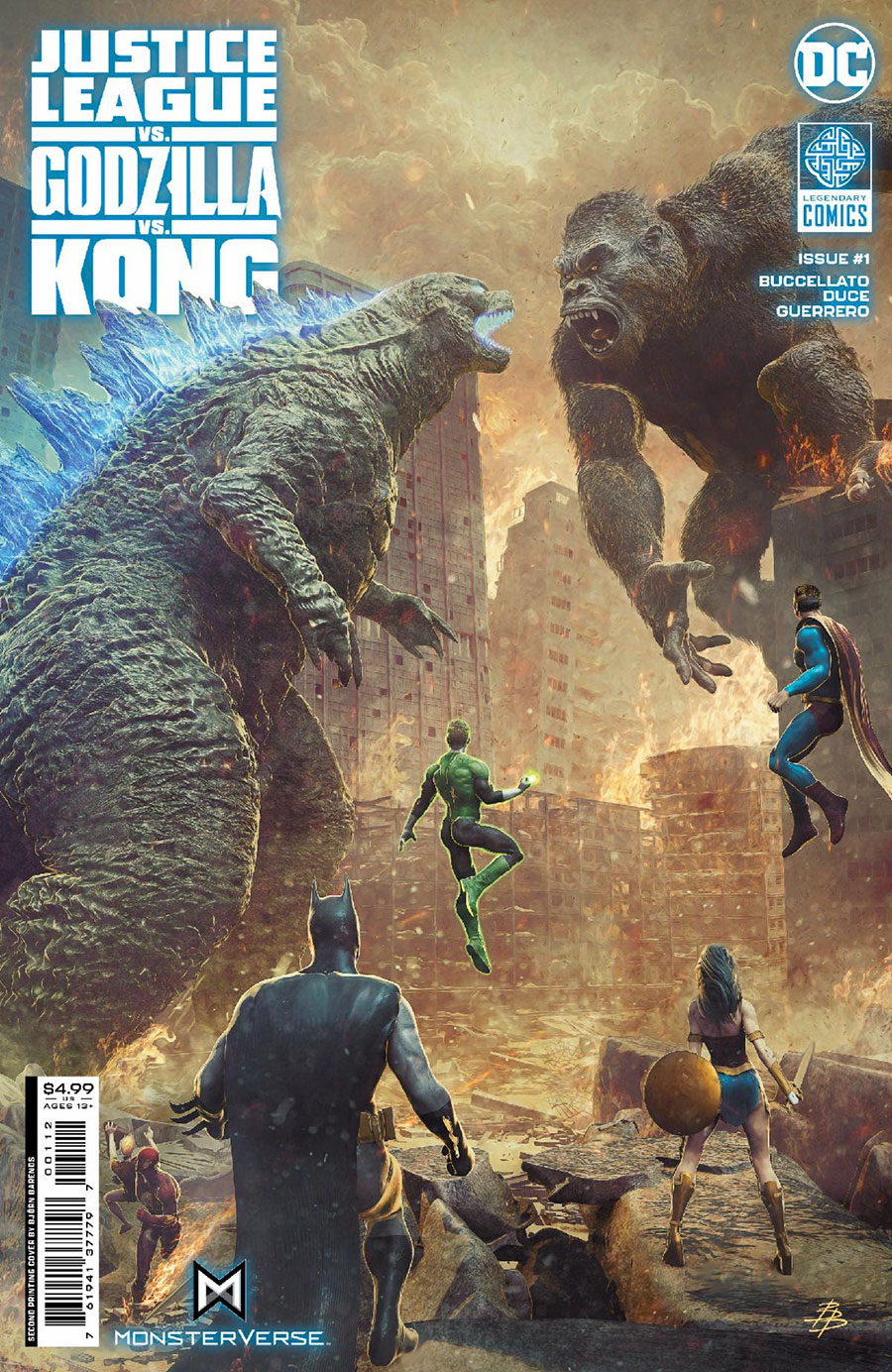 Justice League vs Godzilla vs Kong #1 Cover K 2nd Ptg Bjorn Barends Variant Cover (Limit 1 Per Customer)