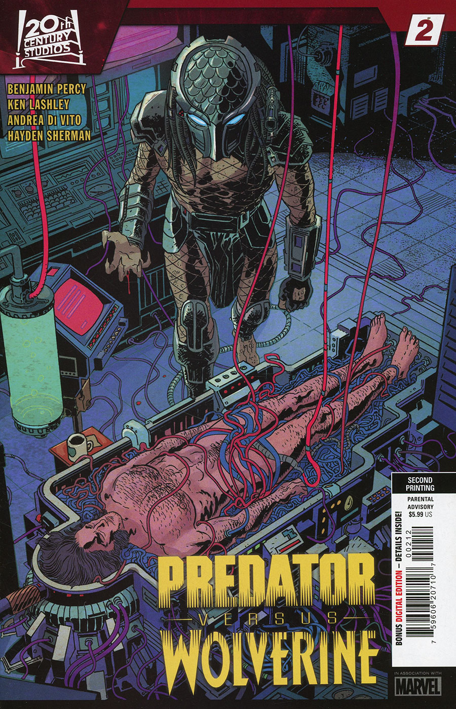 Predator vs Wolverine #2 Cover F 2nd Ptg Hayden Sherman Variant Cover