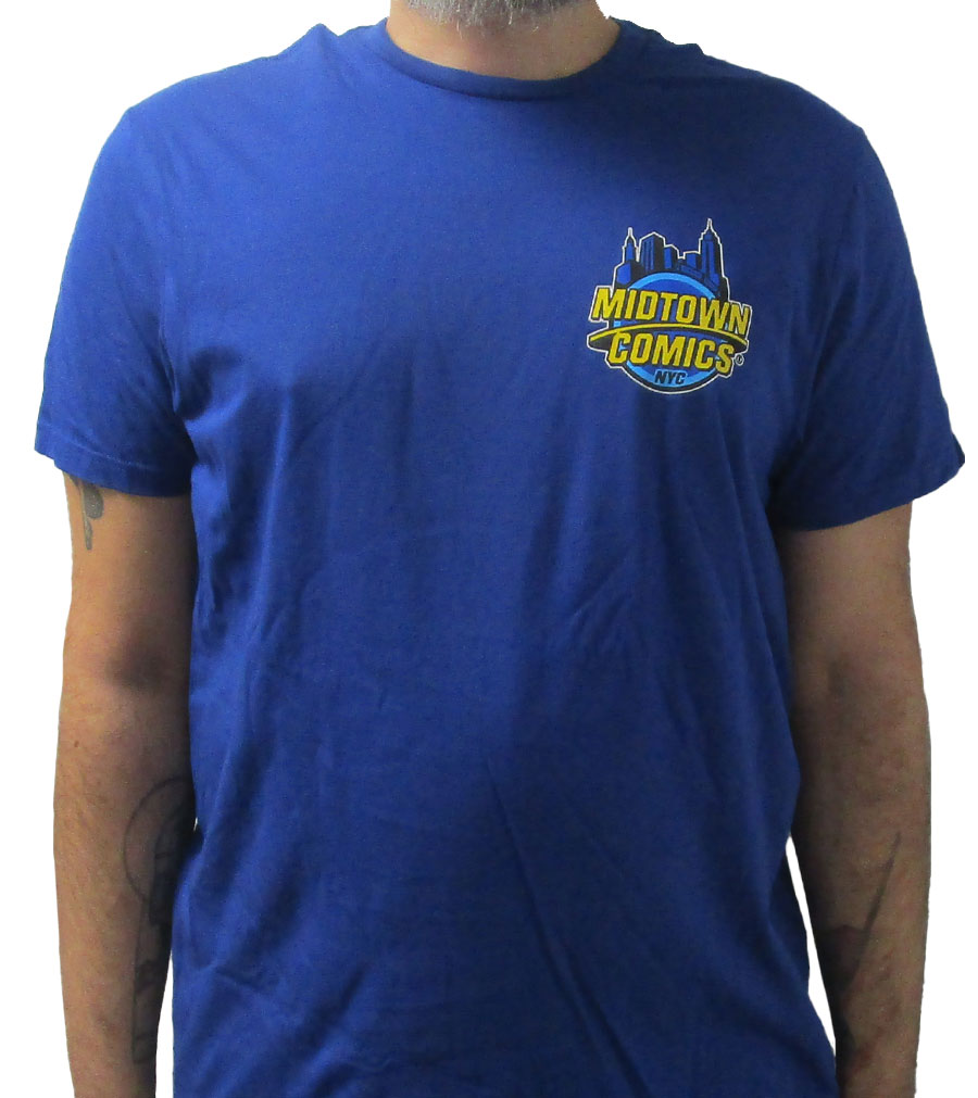 Midtown Comics Logo Athletic Royal Mens T-Shirt Large