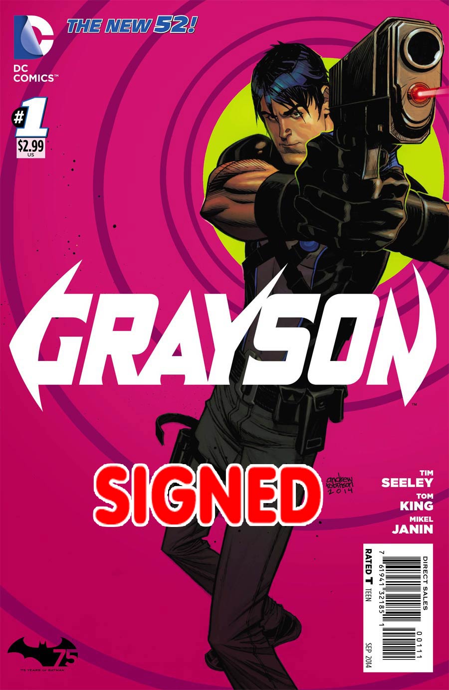 Grayson #1 Cover G 1st Ptg Regular Andrew Robinson Cover Signed By Tom King