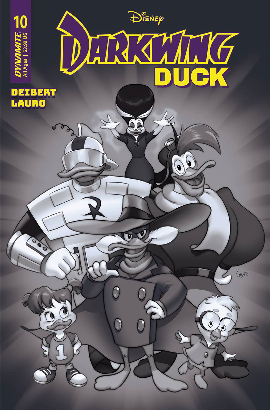 Darkwing Duck Vol 3 #10 Cover R Incentive Lesley Leirix Li Black & White Cover