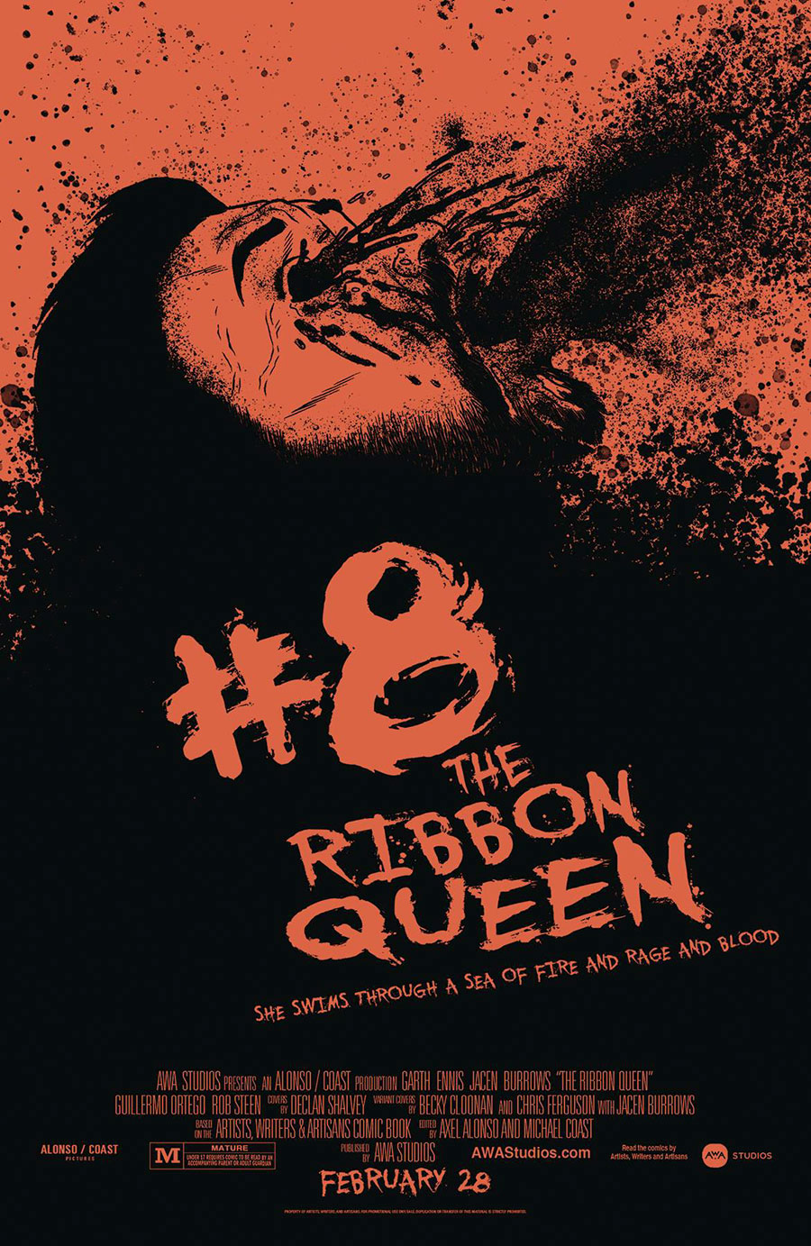 Ribbon Queen #8 Cover C Variant Chris Ferguson & Jacen Burrows Horror Poster Homage Cover