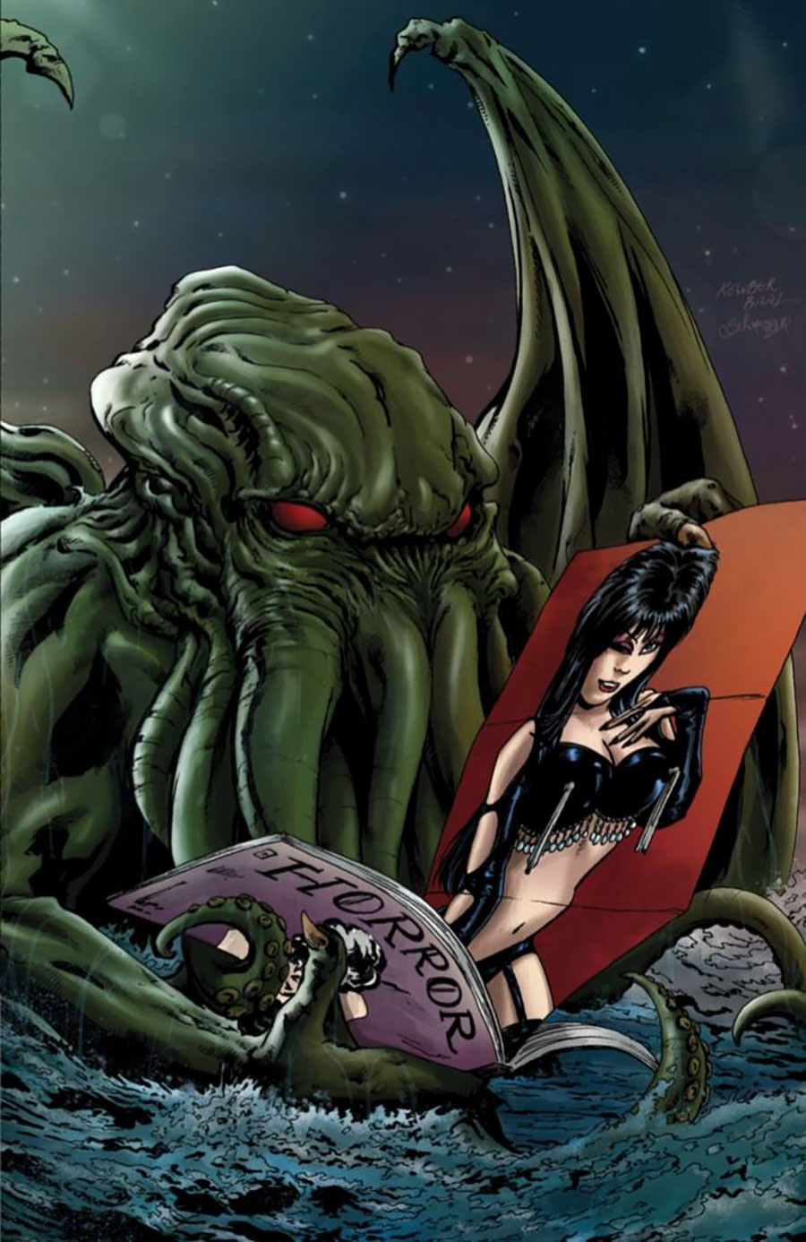 Elvira Meets HP Lovecraft #1 Cover J Incentive Dave Acosta Virgin Cover