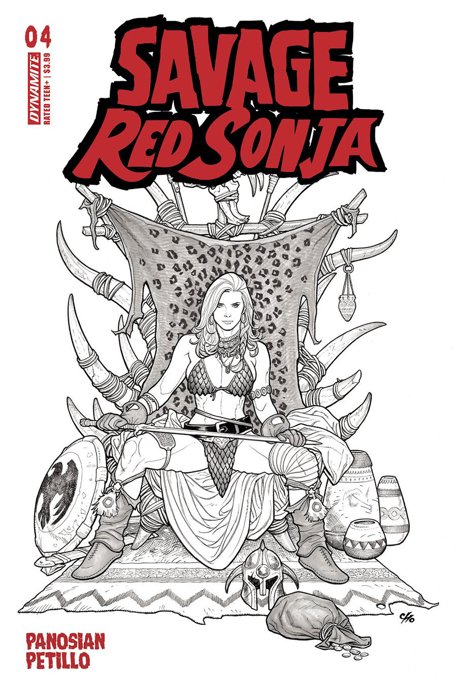 Savage Red Sonja #4 Cover G Incentive Frank Cho Line Art Cover