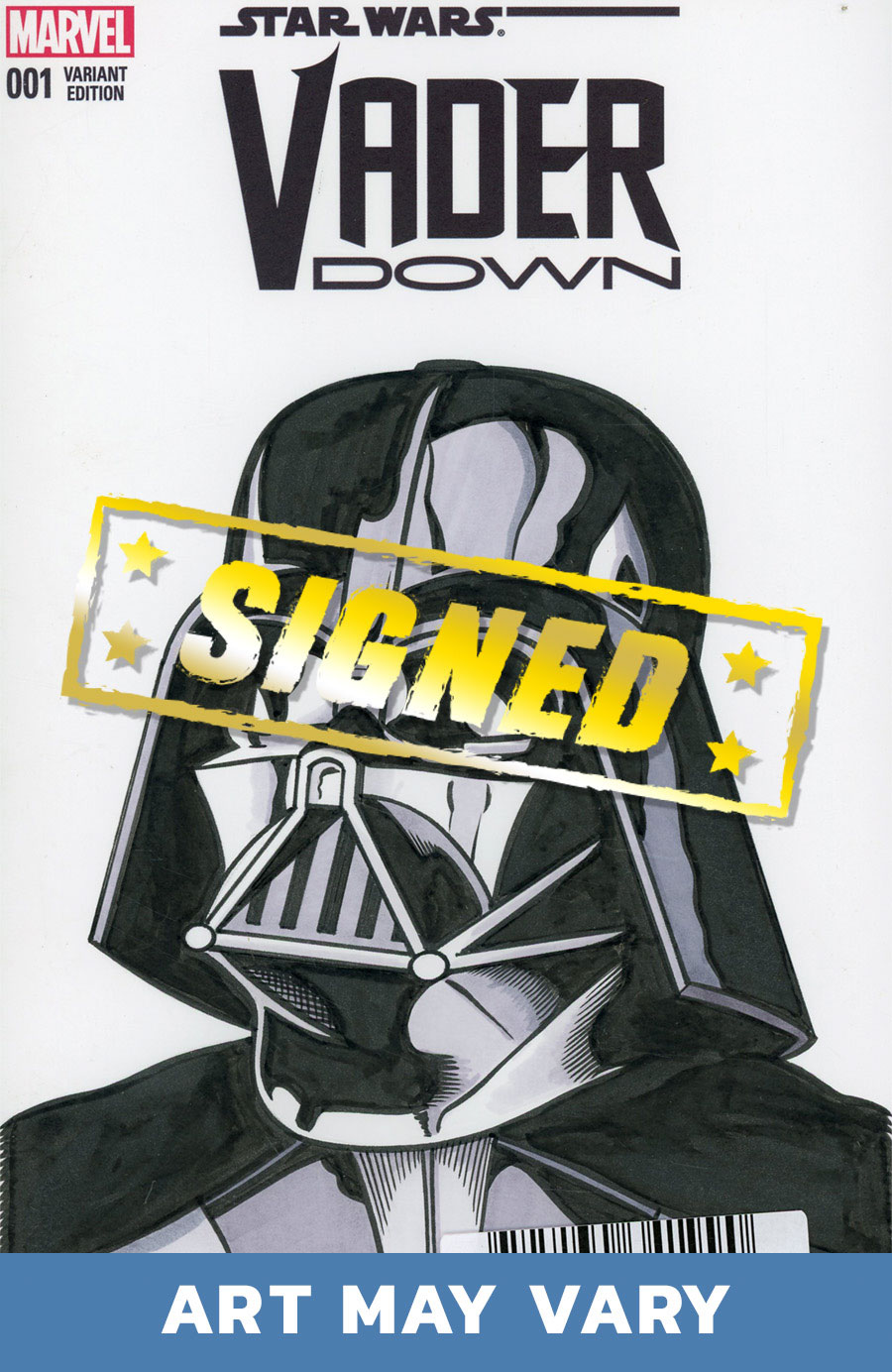 Marvel Comics Commissioned Cover Art Signed & Remarked By Brendon Fraim & Brian Fraim With A Darth Vader Hand-Drawn Sketch