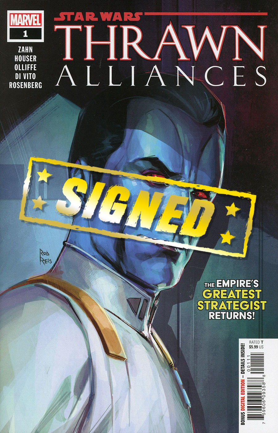 Star Wars Thrawn Alliances #1 Cover H DF Signed By Patrick Olliffe