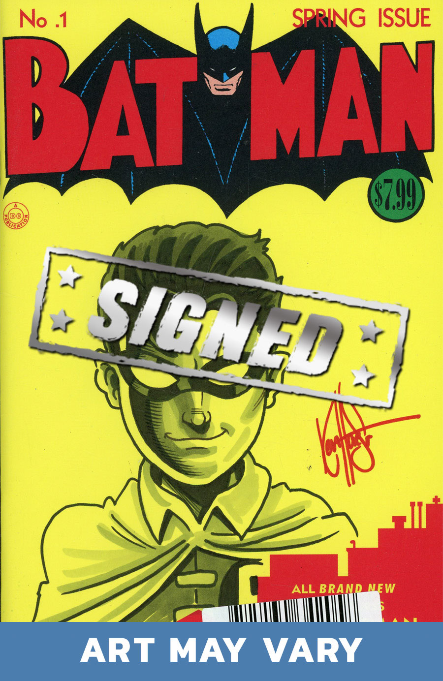 Batman #1 Facsimile Edition Cover F DF Blank Variant Commissioned Cover Art Signed & Remarked By Ken Haeser With A Robin Hand-Drawn Sketch