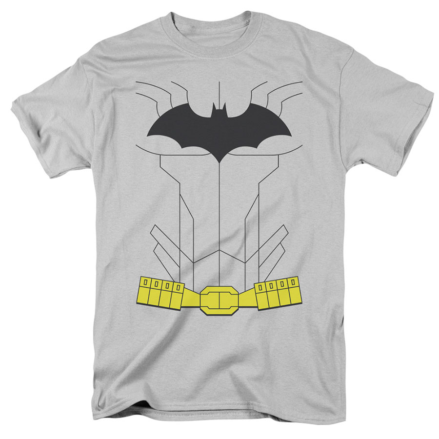 Batman New 52 Uniform Silver Mens T-Shirt Large