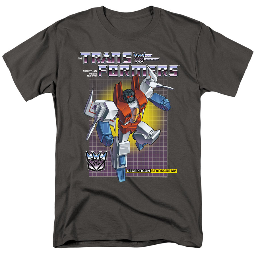 Transformers Starscream Charcoal Mens T-Shirt Large