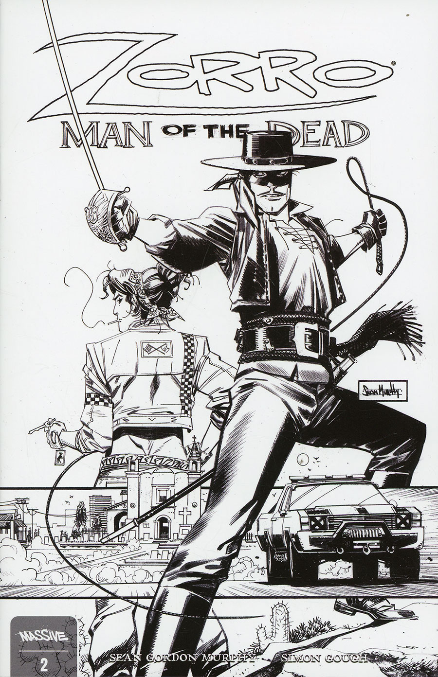 Zorro Man Of The Dead #2 Cover E Incentive Sean Murphy Black & White Cover