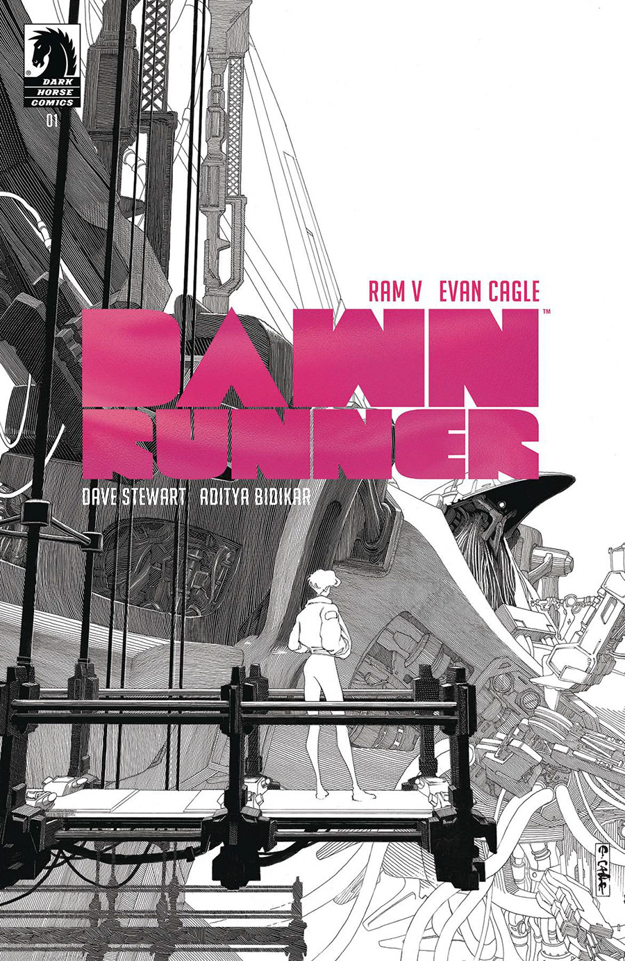 Dawnrunner #1 Cover D Incentive Evan Cagle Black & White Foil Cover