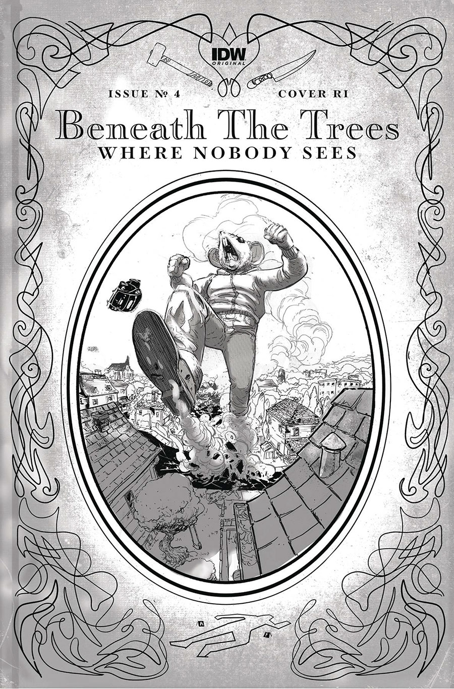 Beneath The Trees Where Nobody Sees #4 Cover C Incentive Riley Rossmo Storybook Black & White Cover