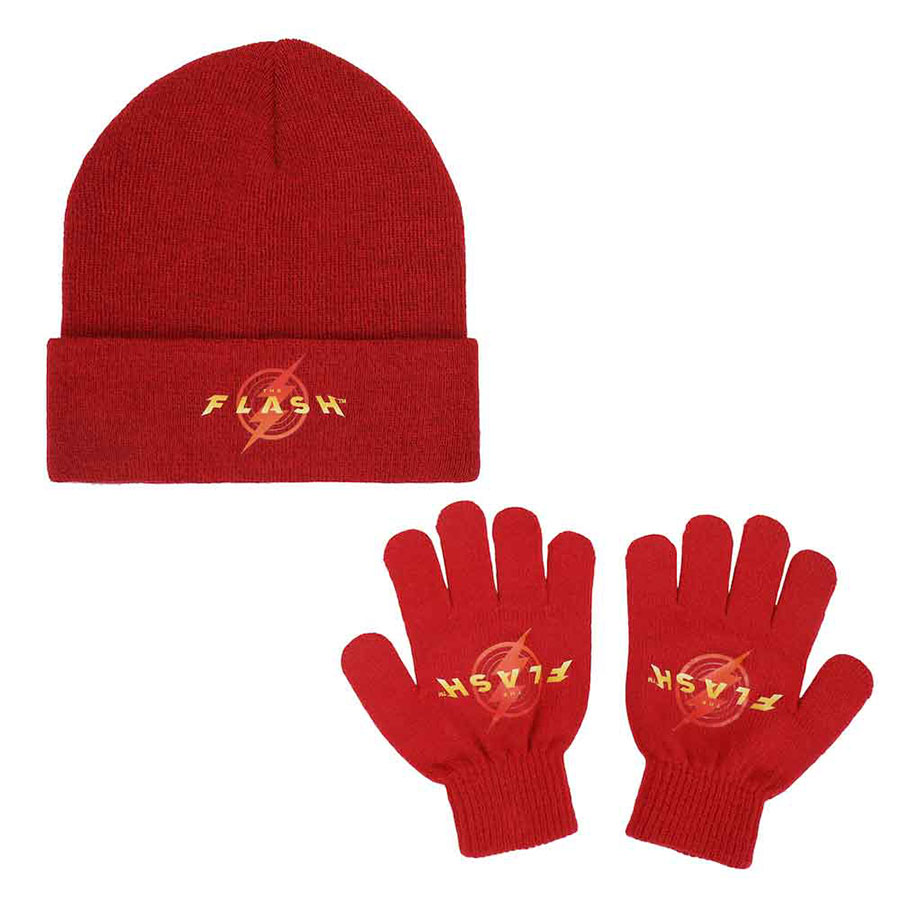 DC Comics The Flash Beanie & Gloves Combo