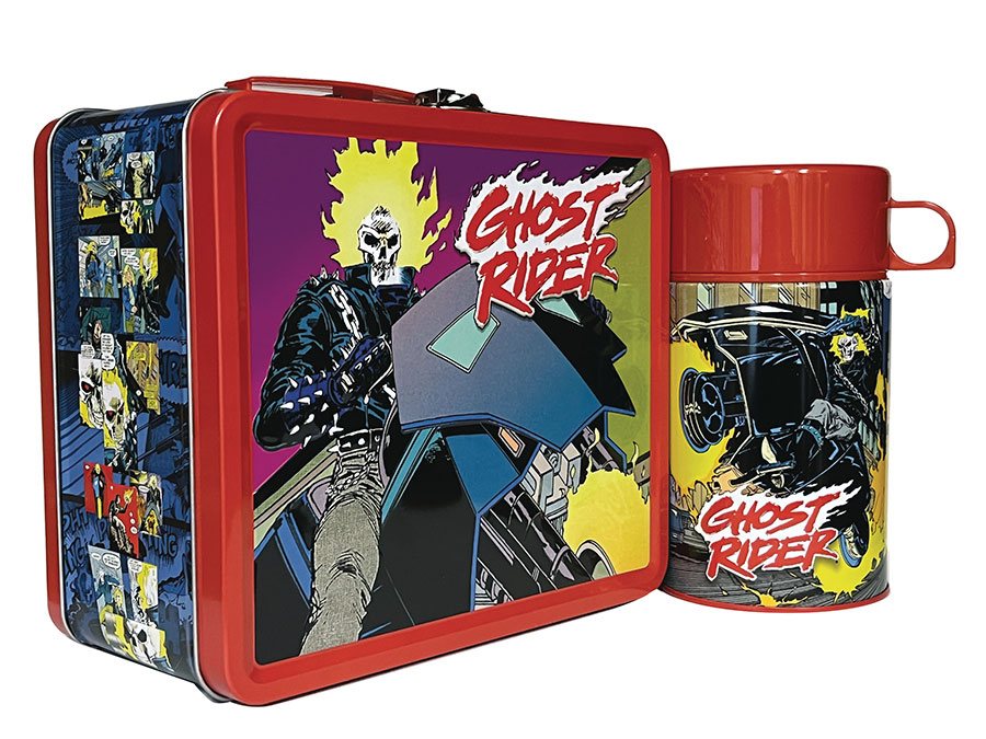 Tin Titans 90s Ghost Rider Previews Exclusive Lunch Box With Beverage Container