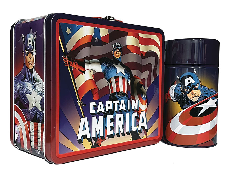 Tin Titans Captain America Previews Exclusive Lunch Box With Beverage Container