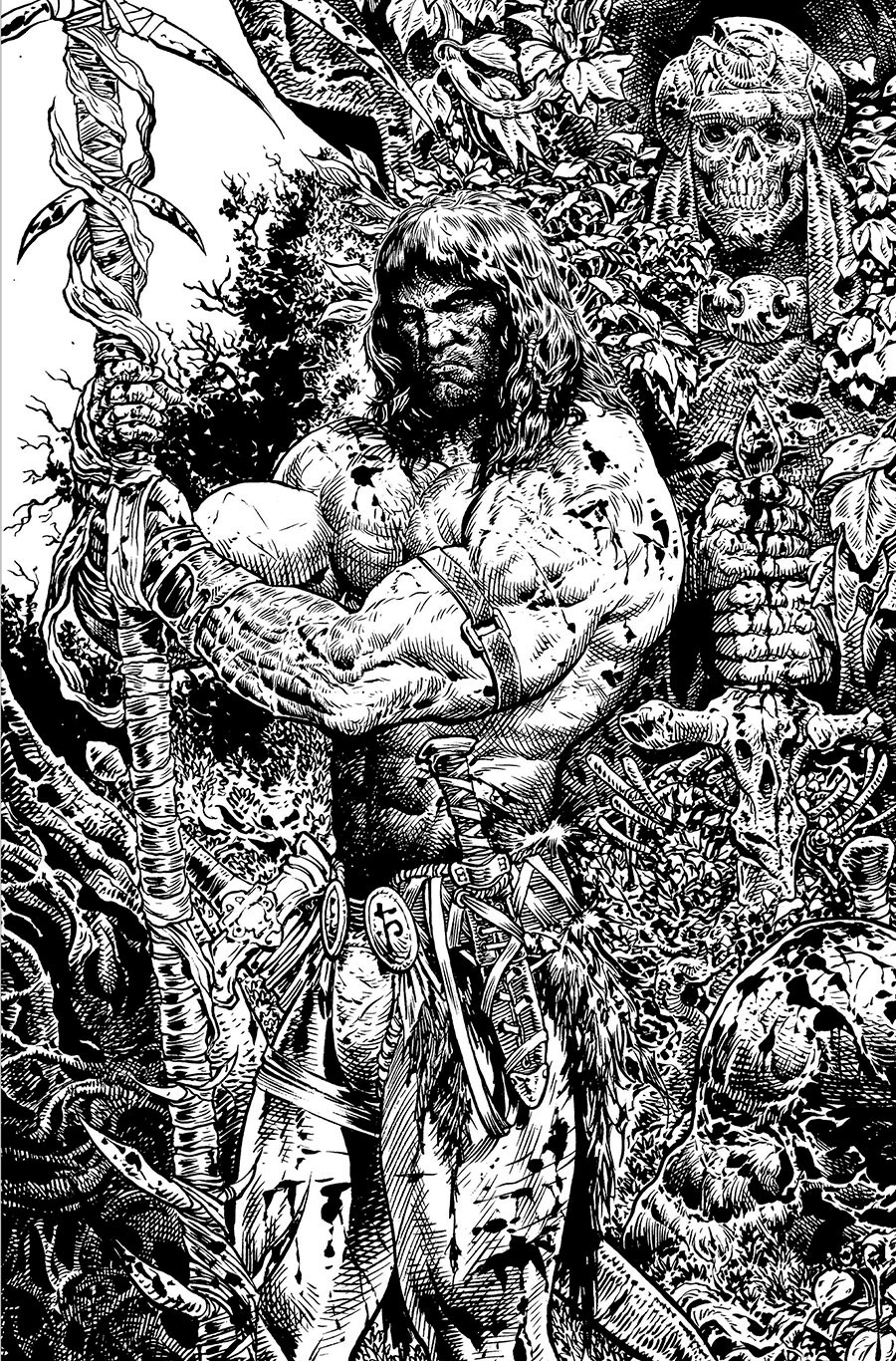Conan The Barbarian Vol 5 #5 Cover J 2nd Ptg Liam Sharp Black & White Ink Virgin Variant Cover