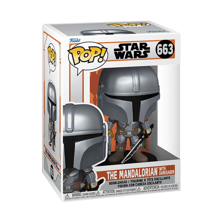 POP Star Wars The Mandalorian The Mandalorian With Darksaber Vinyl Bobble Head