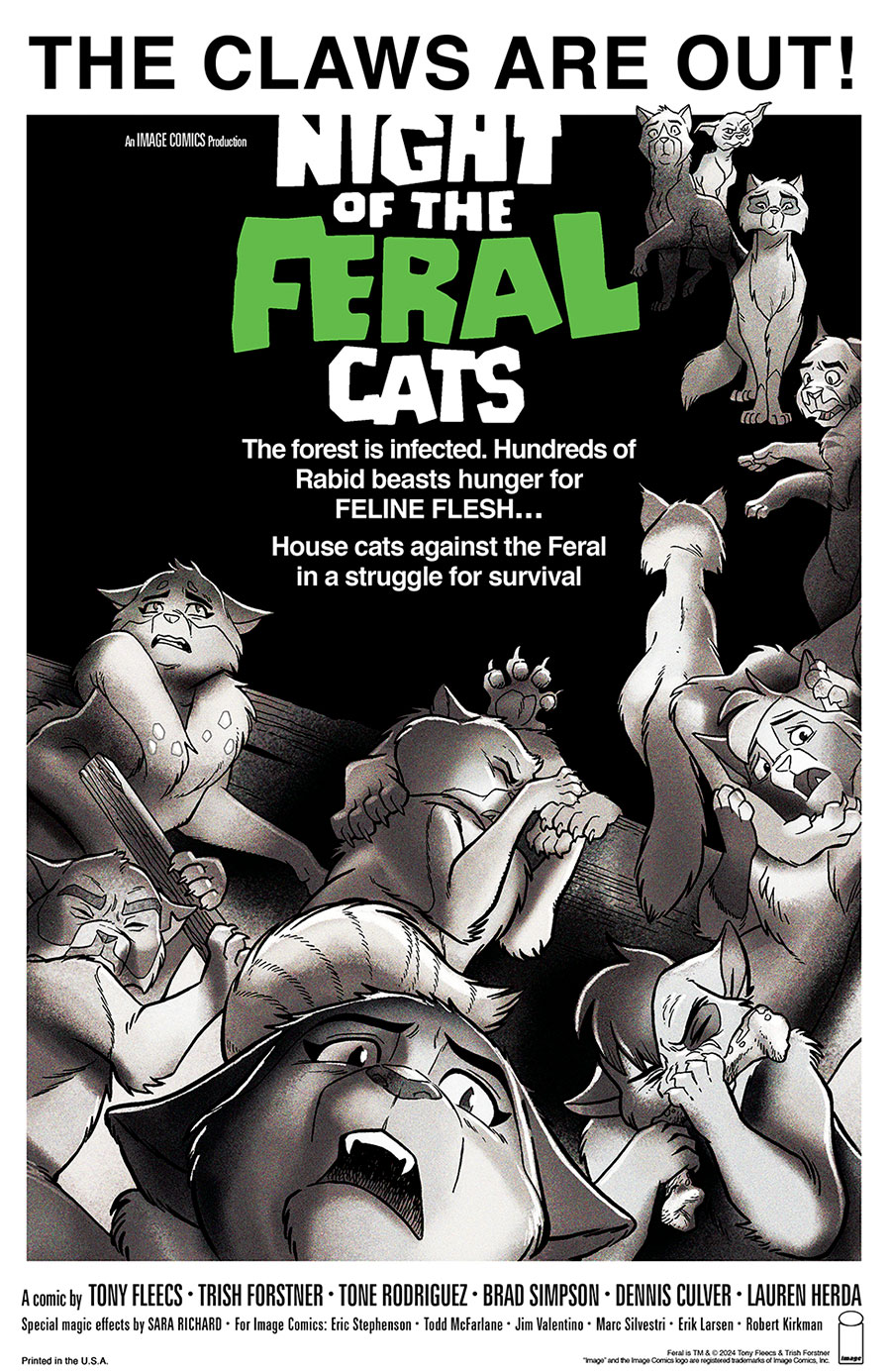 Feral #1 Cover G Incentive Trish Forstner & Tony Fleecs Night Of The Living Dead Homage Variant Cover