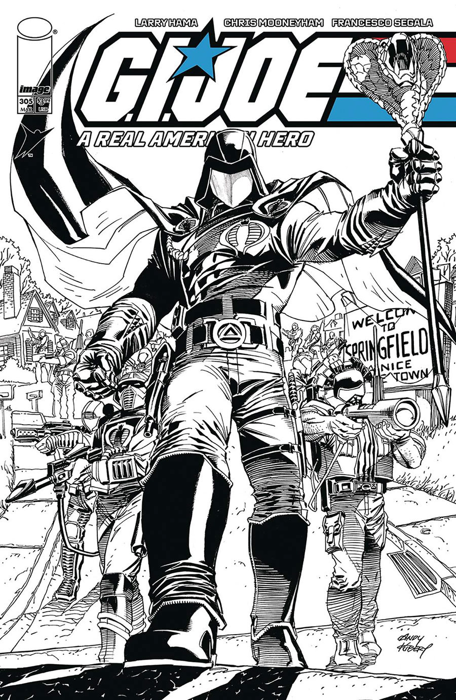 GI Joe A Real American Hero #305 Cover B Variant Andy Kubert Black & White Cover