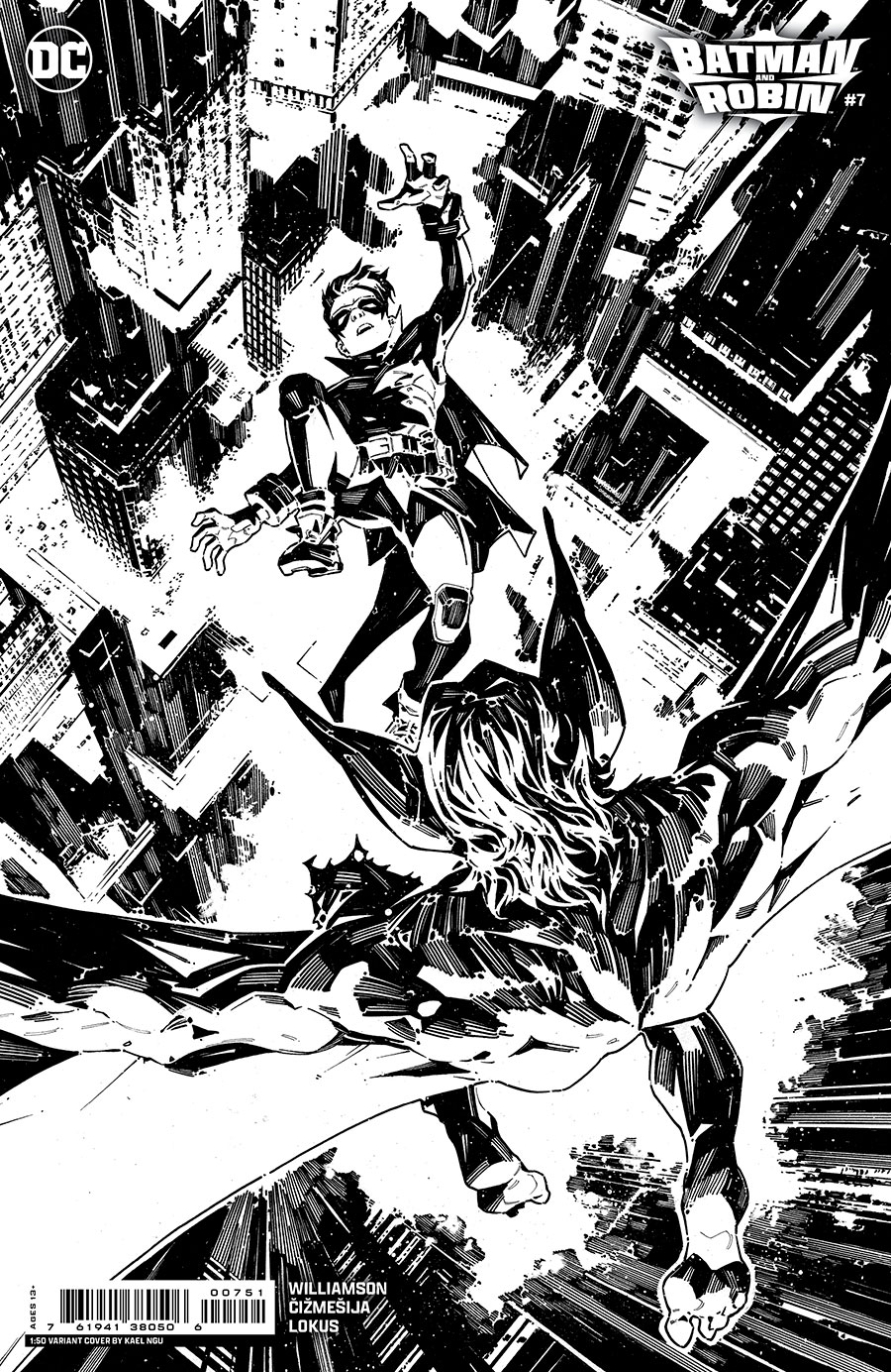 Batman And Robin Vol 3 #7 Cover E Incentive Kael Ngu Black & White Card Stock Variant Cover