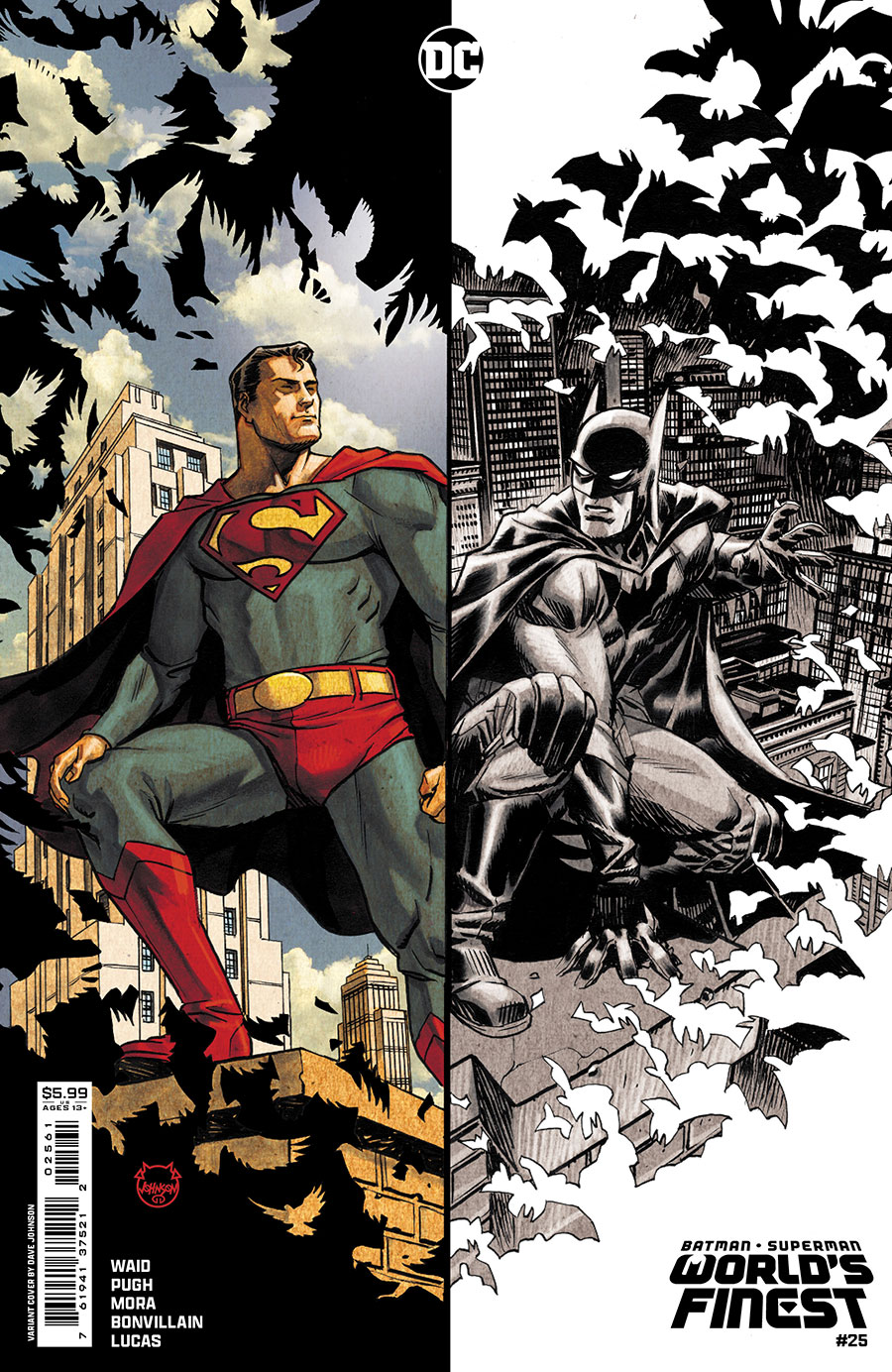 Batman Superman Worlds Finest #25 Cover D Variant Dave Johnson Card Stock Cover