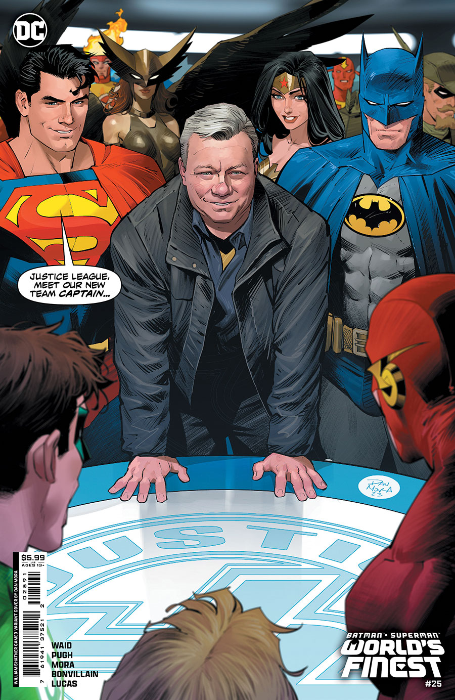 Batman Superman Worlds Finest #25 Cover G Variant Dan Mora William Shatner Cameo Card Stock Cover